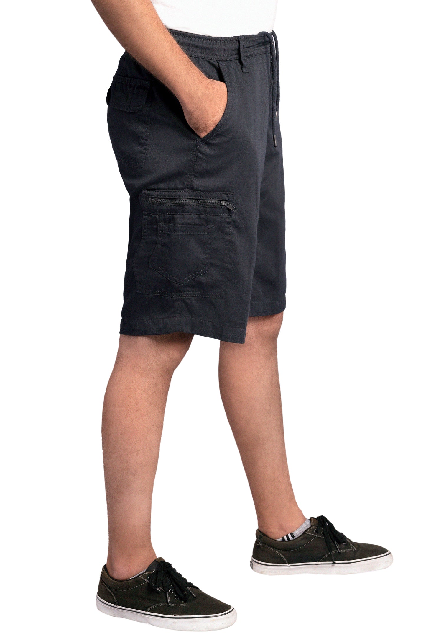 Men Cargo Combat Patch Pocket Navy Shorts