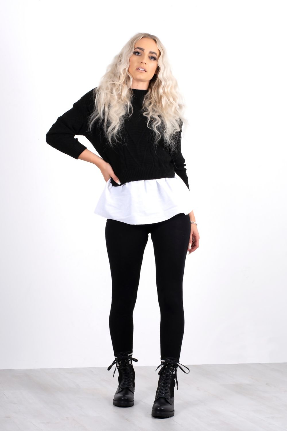 Frill Knitted Shirt Jumper