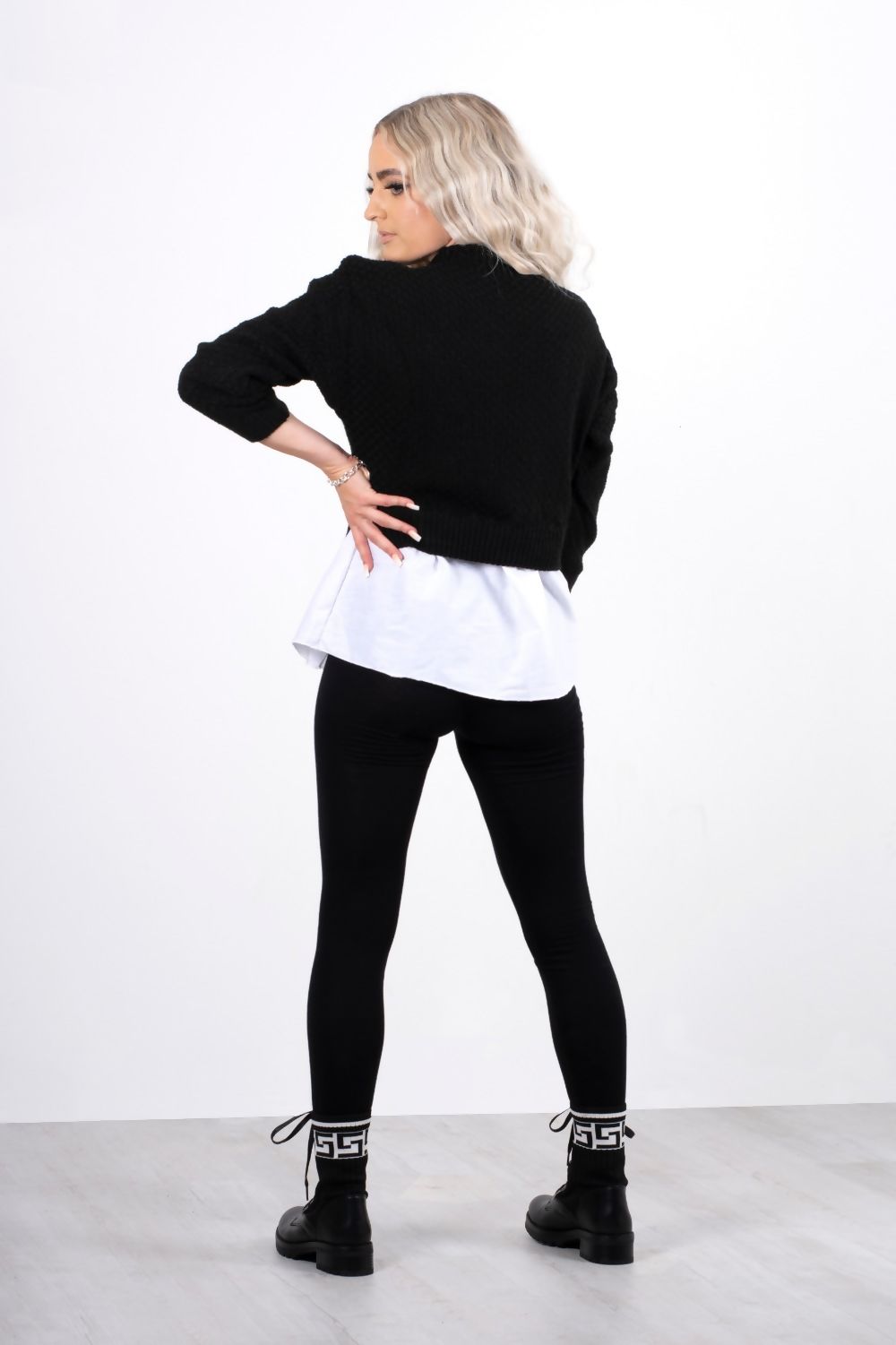 Frill Knitted Shirt Jumper