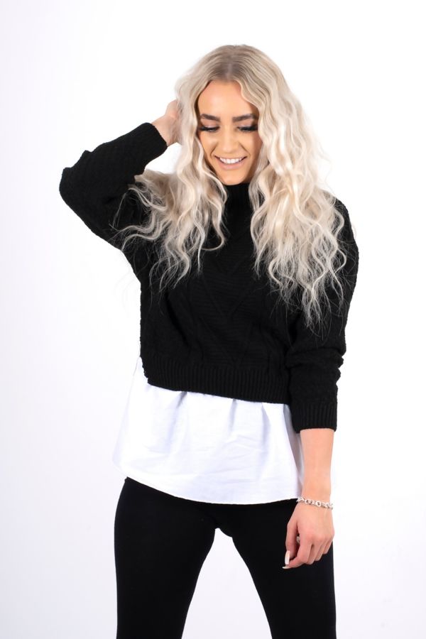 Frill Knitted Shirt Jumper