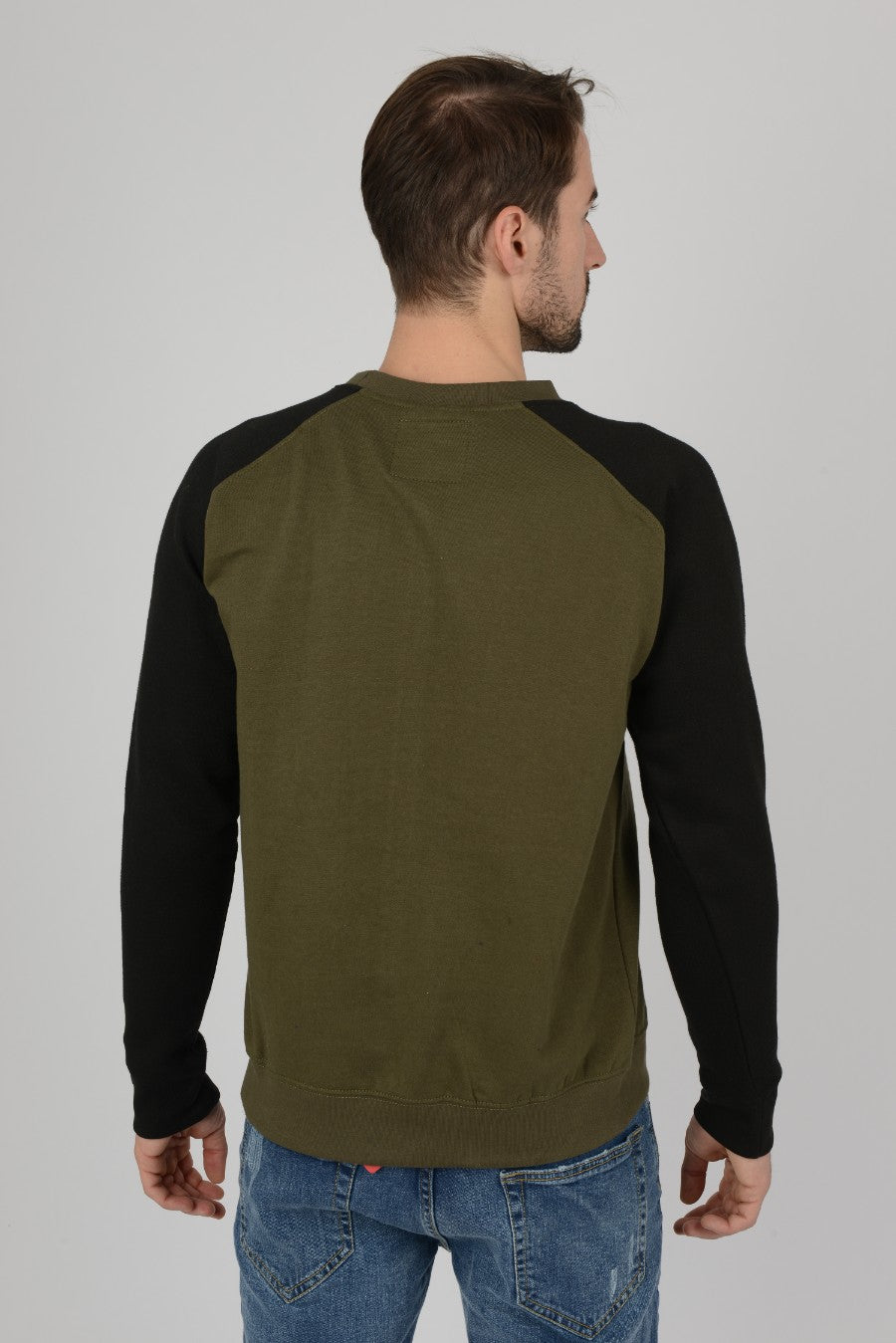 Mens Colourblock Raglan Sweatshirt Top