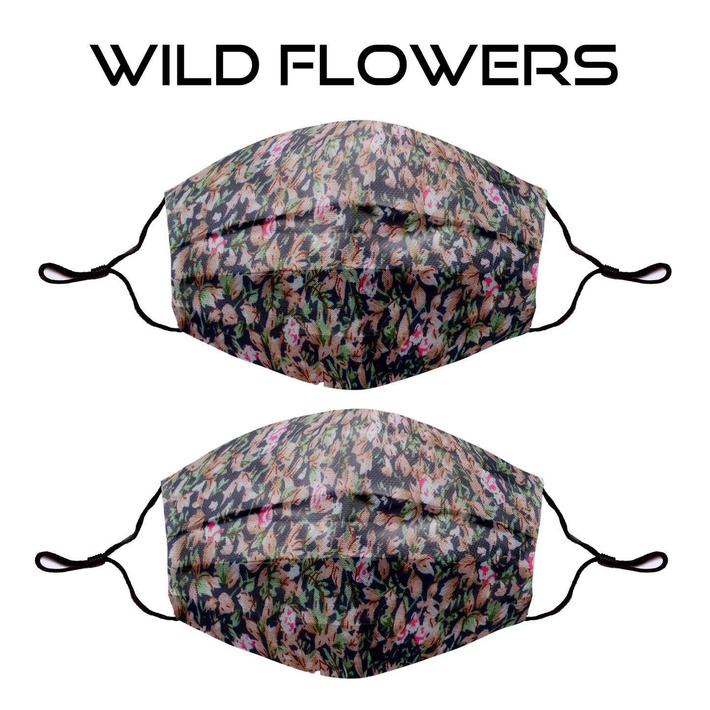Pack of 2 - 4 Layer Fabric Cotton Pleated Face Mask