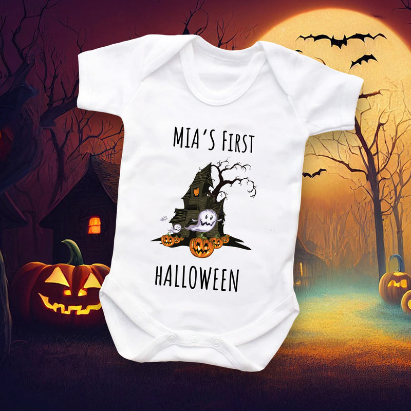 Baby's First Halloween Cotton Bib, Vest and Sleepsuit Set - Perfect for Halloween Costume or Gift, My First halloween 2023