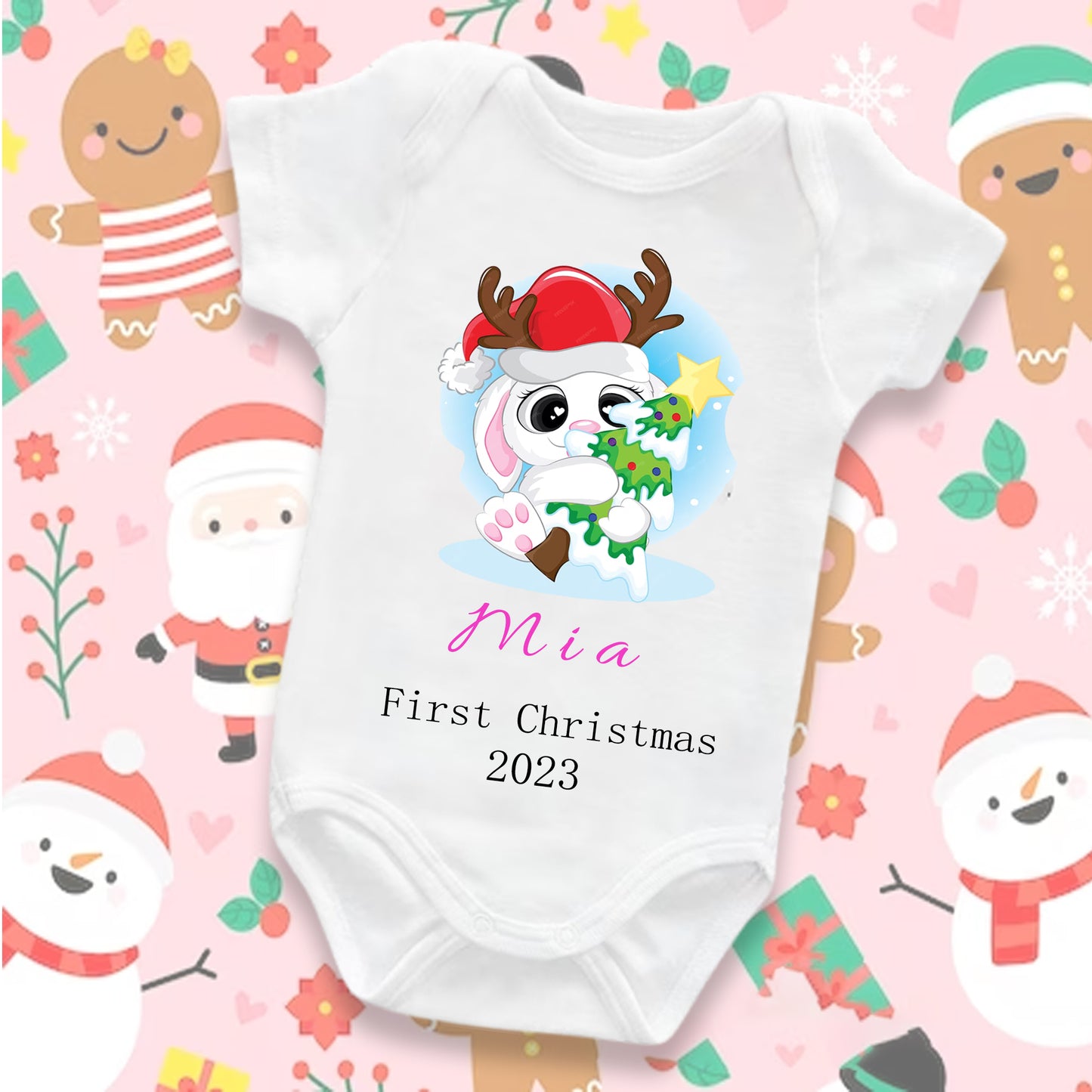 Personalized Baby's 1st Christmas Sleepsuit