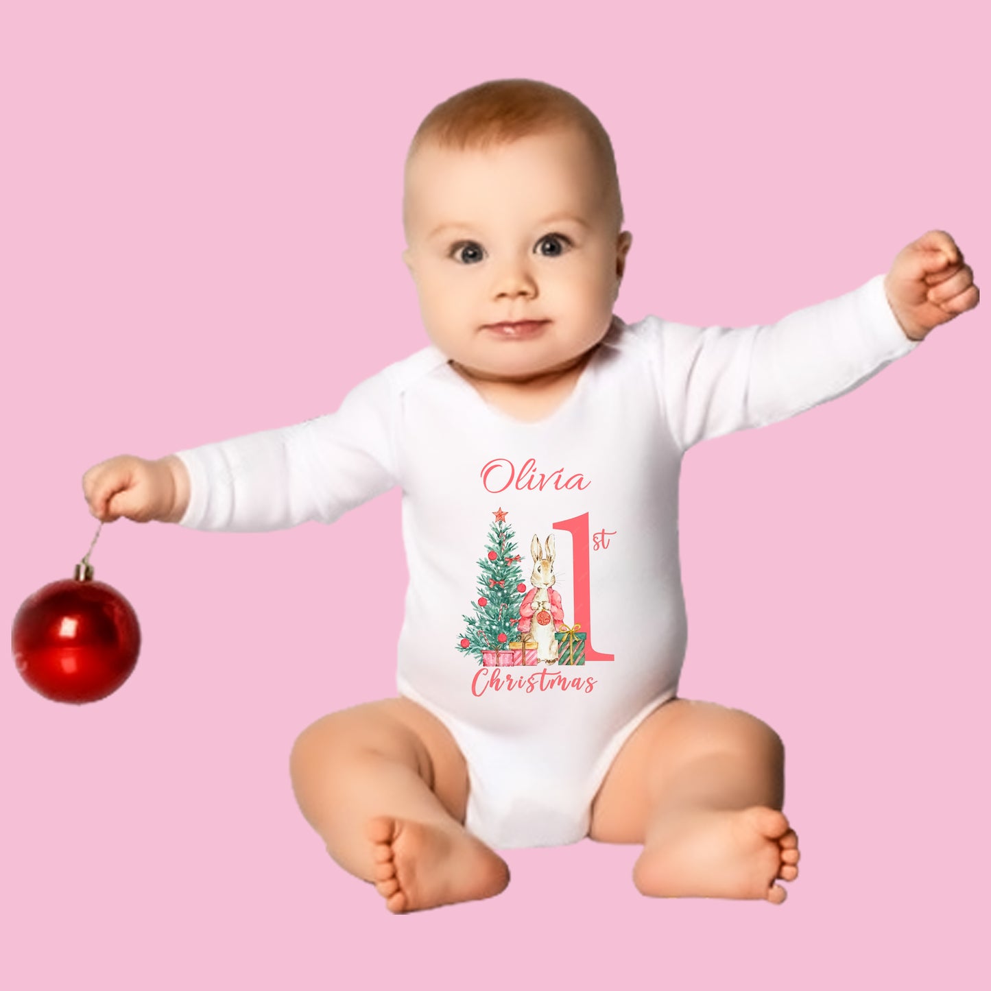 Magical First Xmas: Adorable Baby Girl Sleepsuit