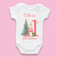 Magical First Xmas: Adorable Baby Girl Sleepsuit
