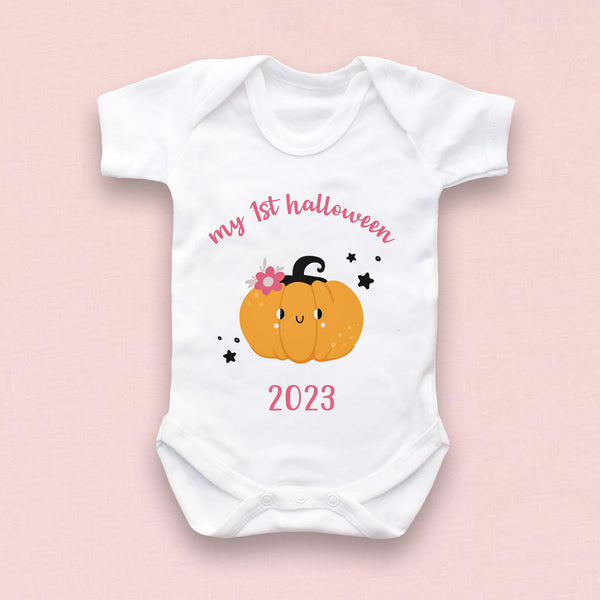 Personalised First Halloween Baby Vest My first Halloween Babygrow Pumpkin Baby's First Halloween Trick or Treat 1st Halloween Personalised