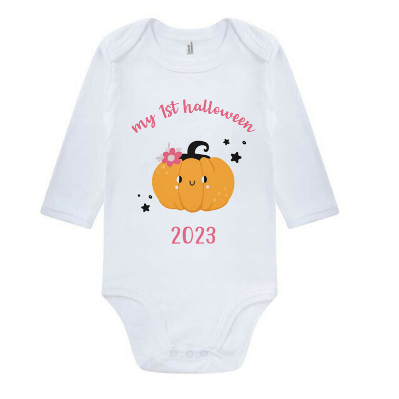 Personalised First Halloween Baby Vest My first Halloween Babygrow Pumpkin Baby's First Halloween Trick or Treat 1st Halloween Personalised