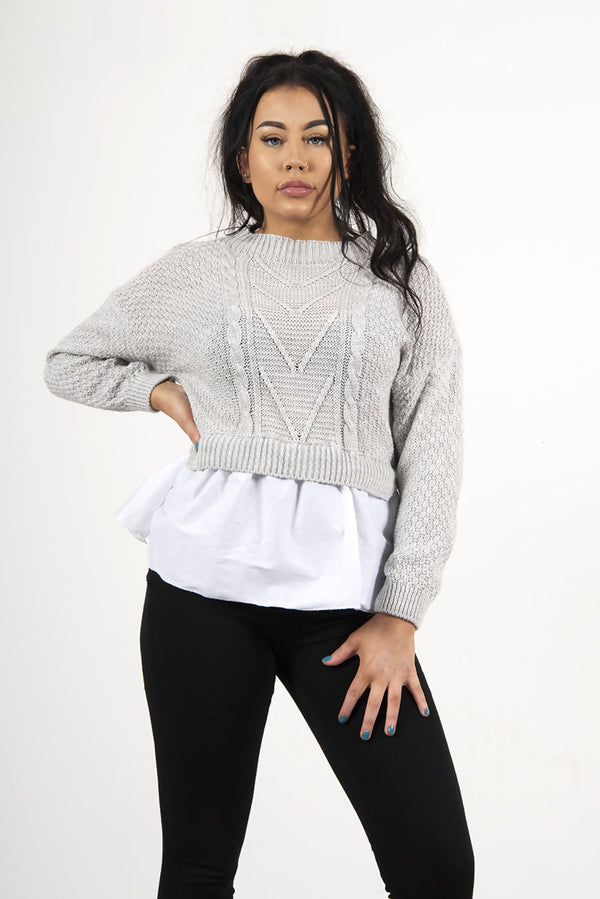 Frill Knitted Shirt Jumper