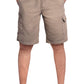 Men Cargo Combat Patch Pocket Grey Shorts