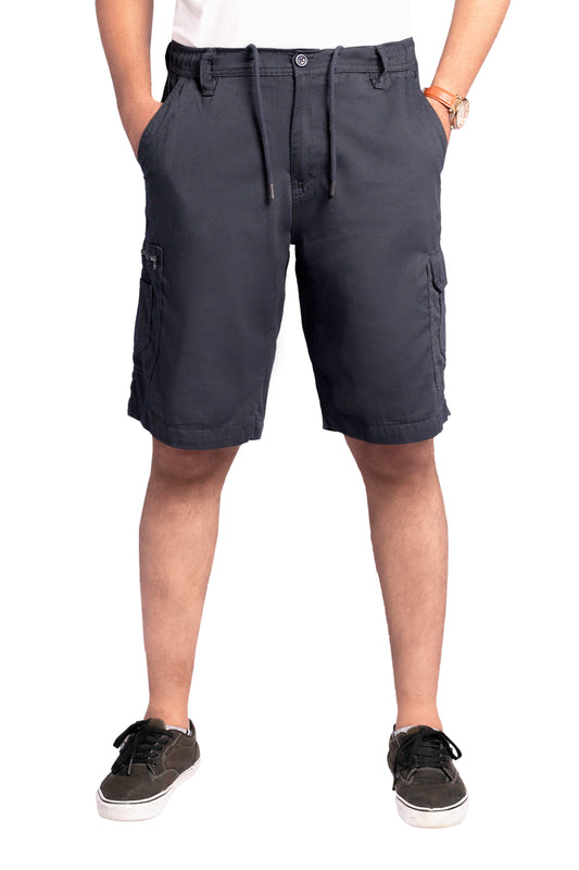 Men Cargo Combat Patch Pocket Navy Shorts