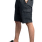 Men Cargo Combat Patch Pocket Navy Shorts