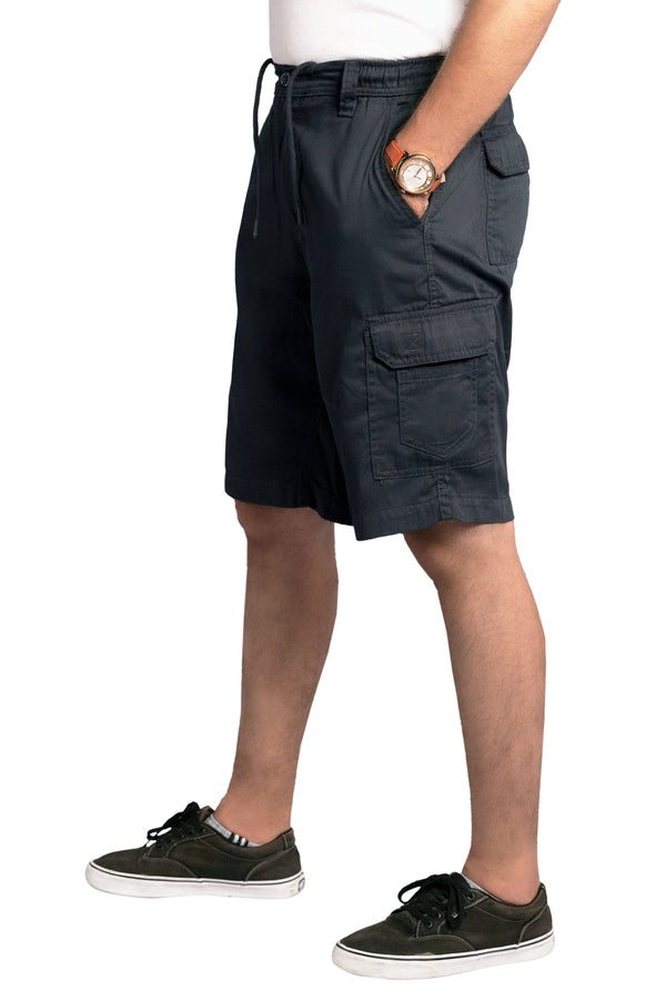 Men Cargo Combat Patch Pocket Navy Shorts