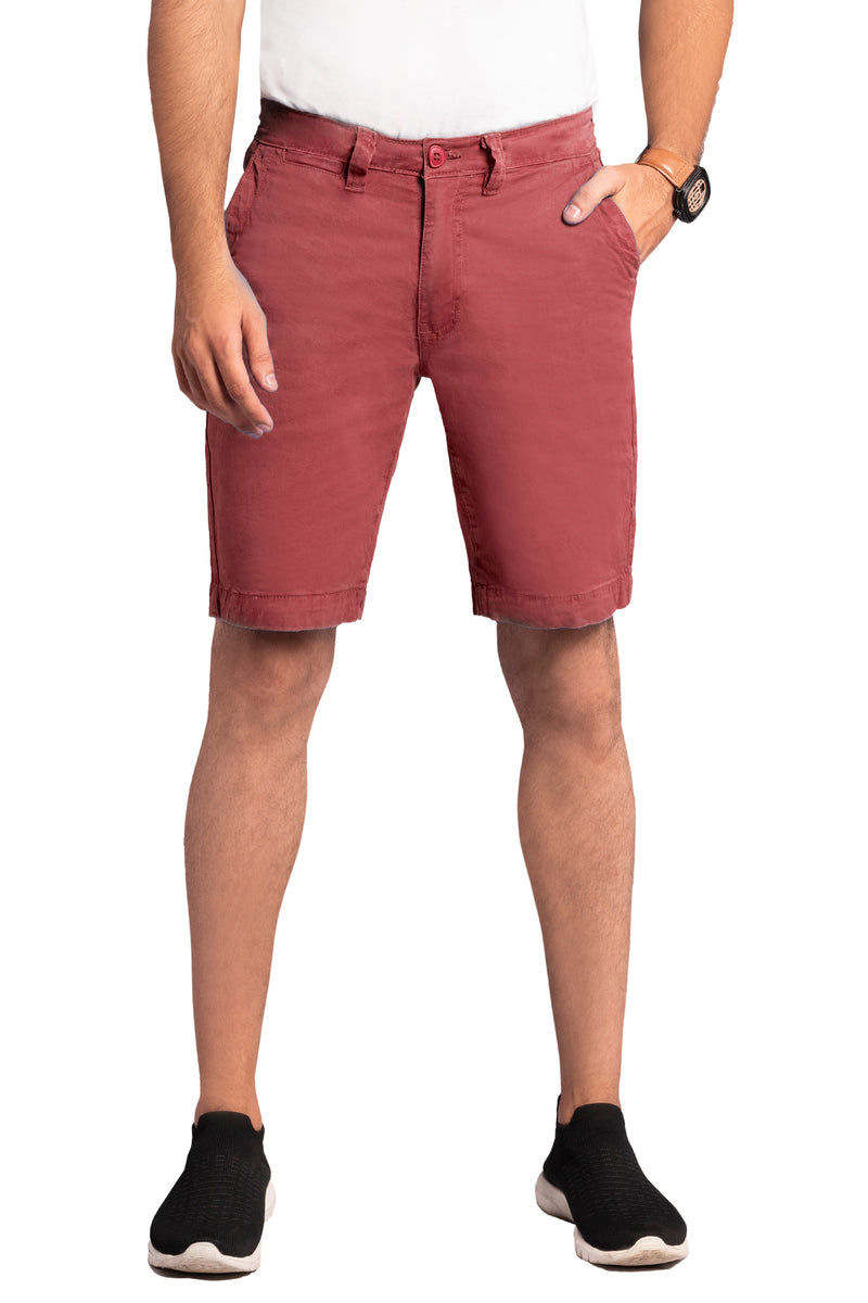 Men’s Stretchable Chino 4 Pockets Burgundy Shorts