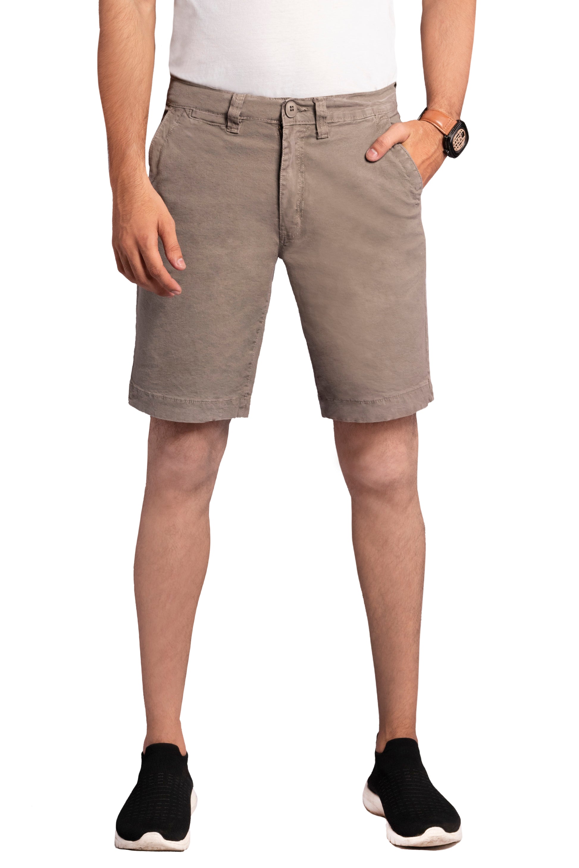 Men’s Stretchable Chino 4 Pockets Grey Shorts