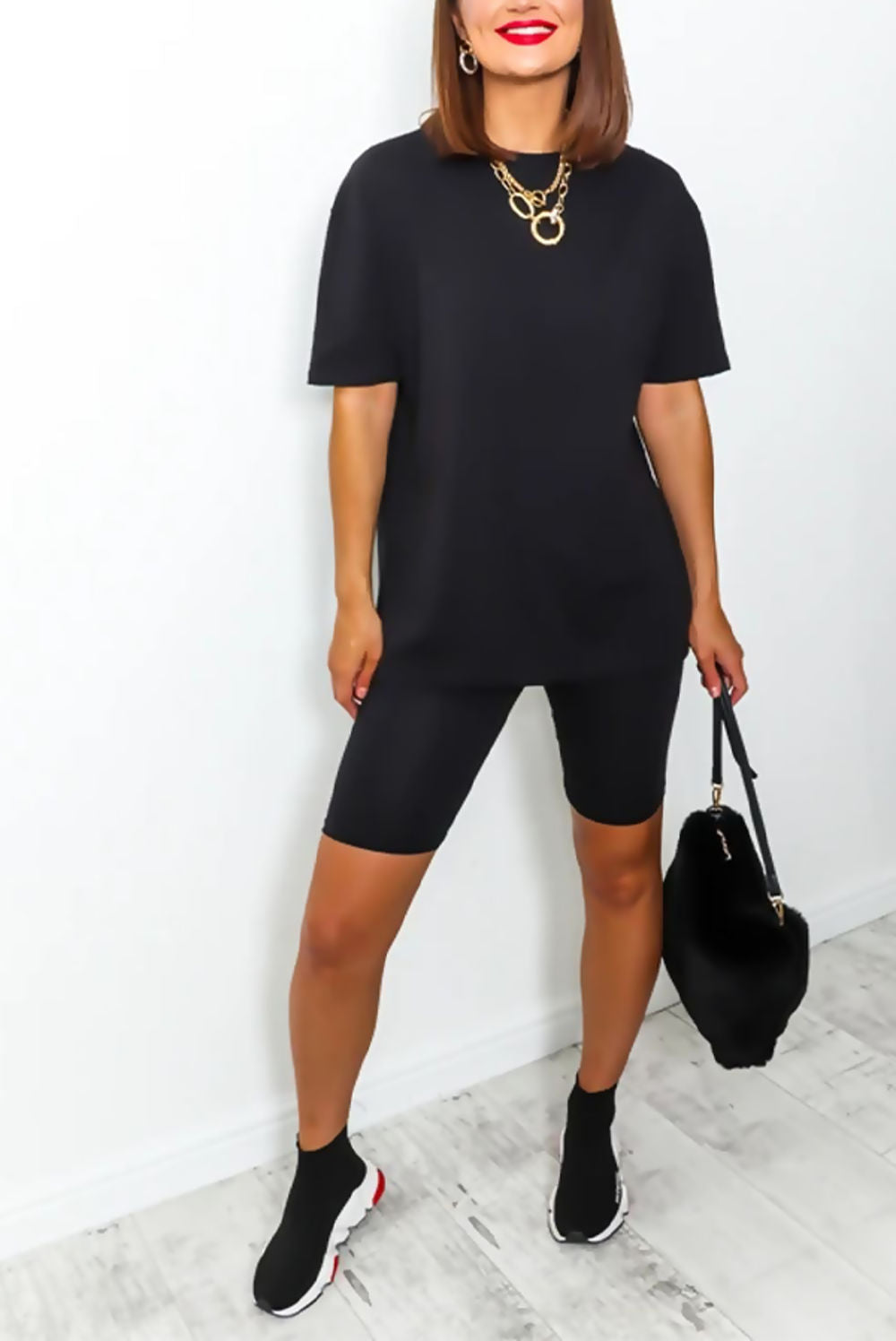 Long T-Shirt and Cycling Shorts Set