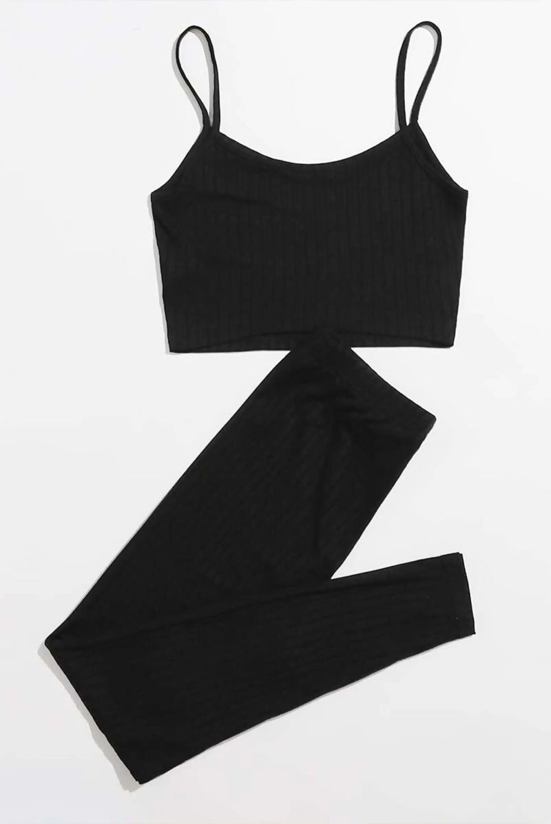 Rib Knit Cami Top & Leggings Set