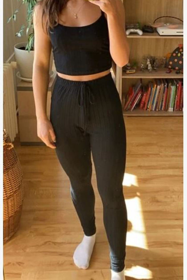 Rib Knit Cami Top & Leggings Set