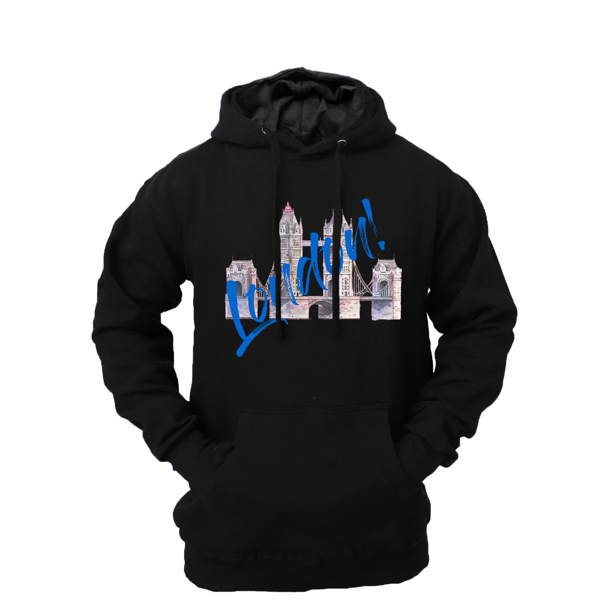 Men's London Bridge Fleece Pullover Long-sleeved Printed Hoodie