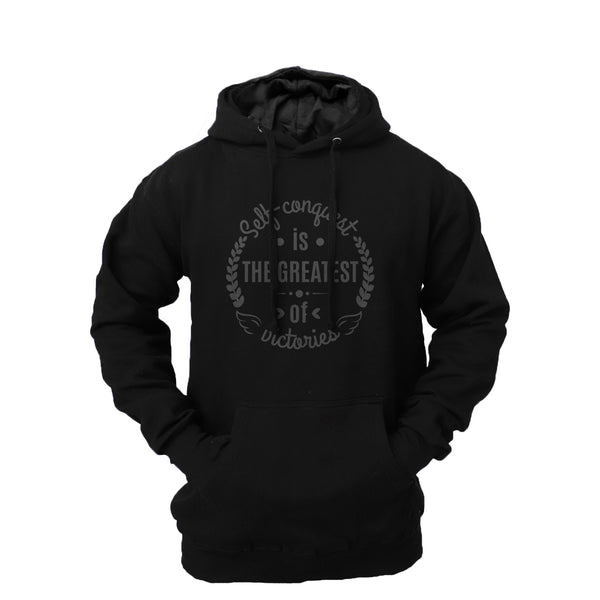 Men's 'Self Conquest' Fleece Pullover Long-sleeved Printed Hoodie