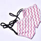 Reusable Ultra-light Organic Cotton Face Mask - Zigzag burgundy
