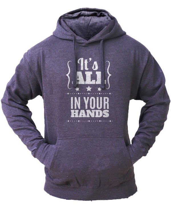 Men's 'It's All in Your Hands' Fleece Pullover Long-sleeved Printed Hoodie