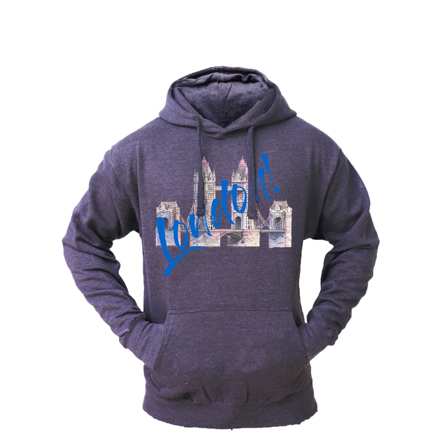 Men's London Bridge Fleece Pullover Long-sleeved Printed Hoodie