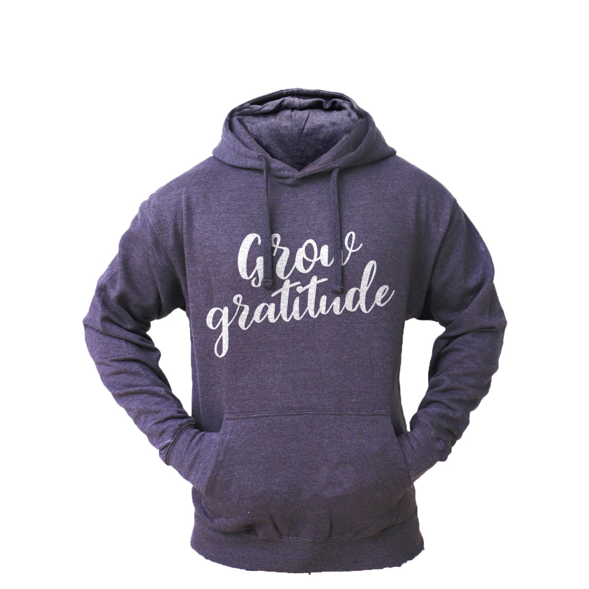 Men's 'Grow Gratitude' Fleece Pullover Long-sleeved Printed Hoodie