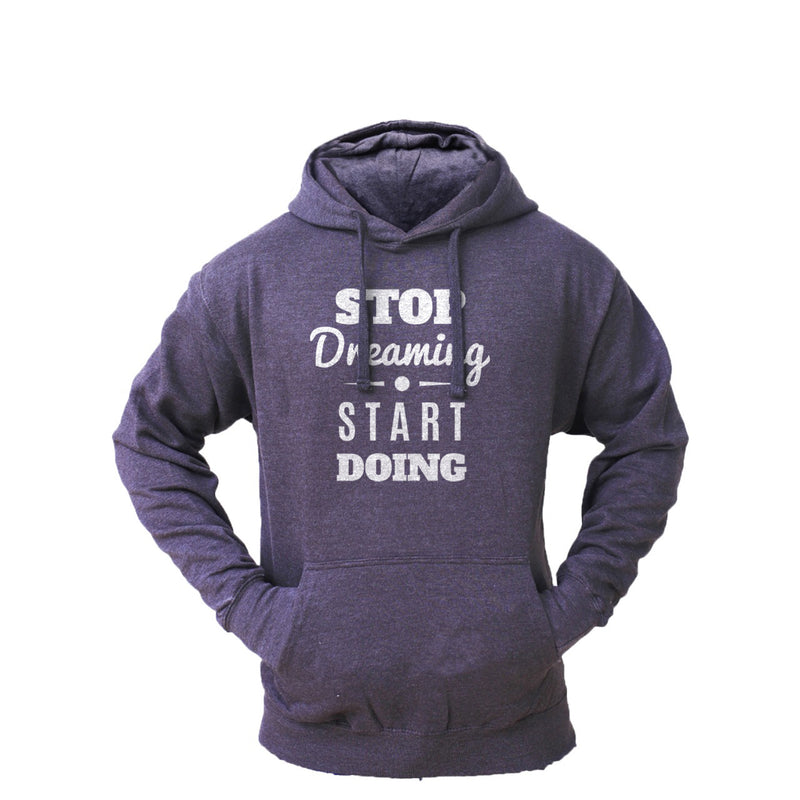 Men's 'Stop Dreaming - Start Doing' Fleece Pullover Long-sleeved Printed Hoodie
