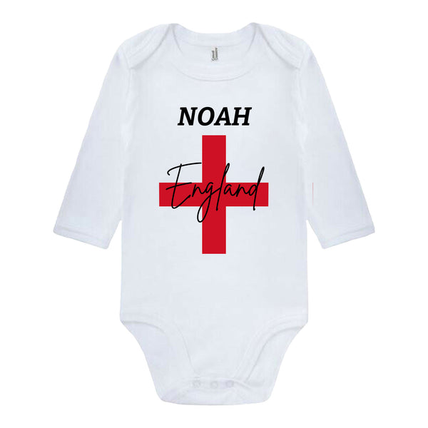 Baby Vest - Boys Girls Football Come On England Custom Personalised Game Qatar Twenty22 Cute Newborn Babygrow Gift Top