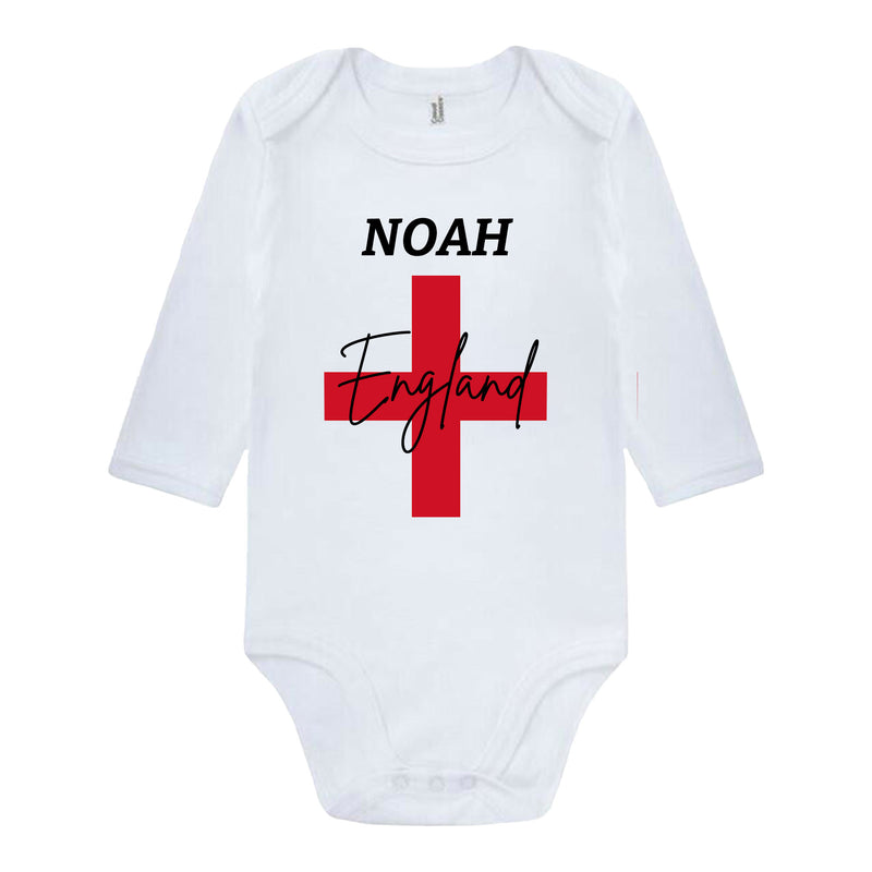 Baby Vest - Boys Girls Football Come On England Custom Personalised Game Qatar Twenty22 Cute Newborn Babygrow Gift Top
