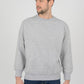 Mens-Plain-Fleece-Sweatshirt-Casual-Light-Grey