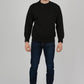 Mens-Plain-Fleece-Sweatshirt-Workwear-Black