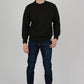 Mens-Plain-Fleece-Sweatshirt-Jumper-Black