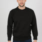 Mens-Plain-Fleece-Sweatshirt-Jersey-Black