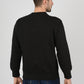 Mens-Plain-Fleece-Sweatshirt-Casual-Black