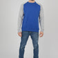 mens royal blue and light grey sweatshirt top jumper