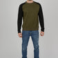 Mens Colourblock Raglan Sweatshirt Top