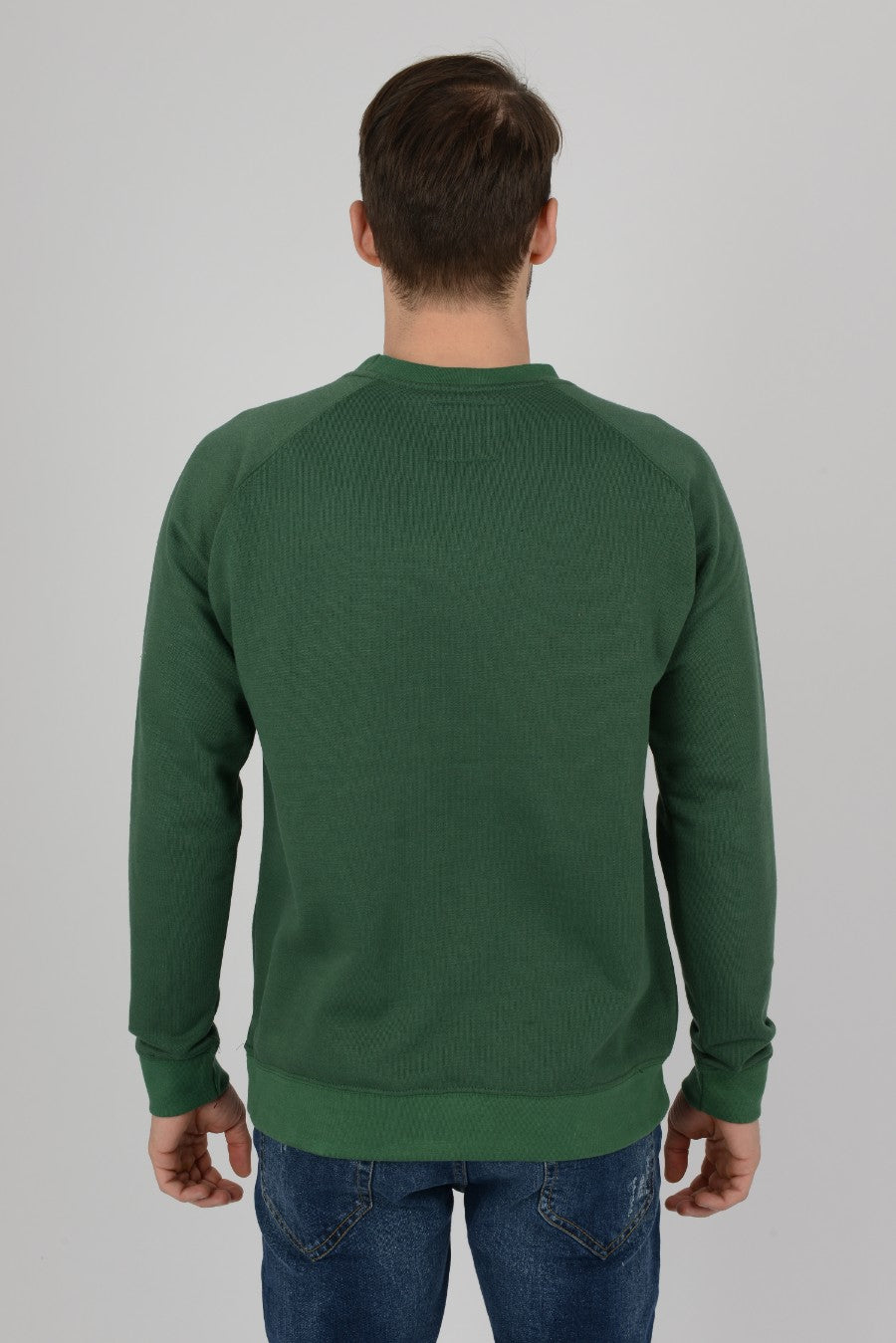 Mens-Raglan-Sweatshirt-Casual-Bottle-Green