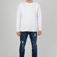 Mens-Raglan-Sweatshirt-Jumper-White