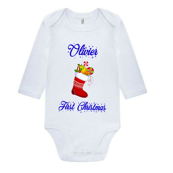 my first Christmas, personalised 1st Christmas mas baby vest / sleepsuit / onesie / babygrow, baby Christmas outfit Baby Grows