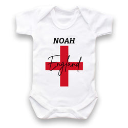 Baby Vest - Boys Girls Football Come On England Custom Personalised Game Qatar Twenty22 Cute Newborn Babygrow Gift Top