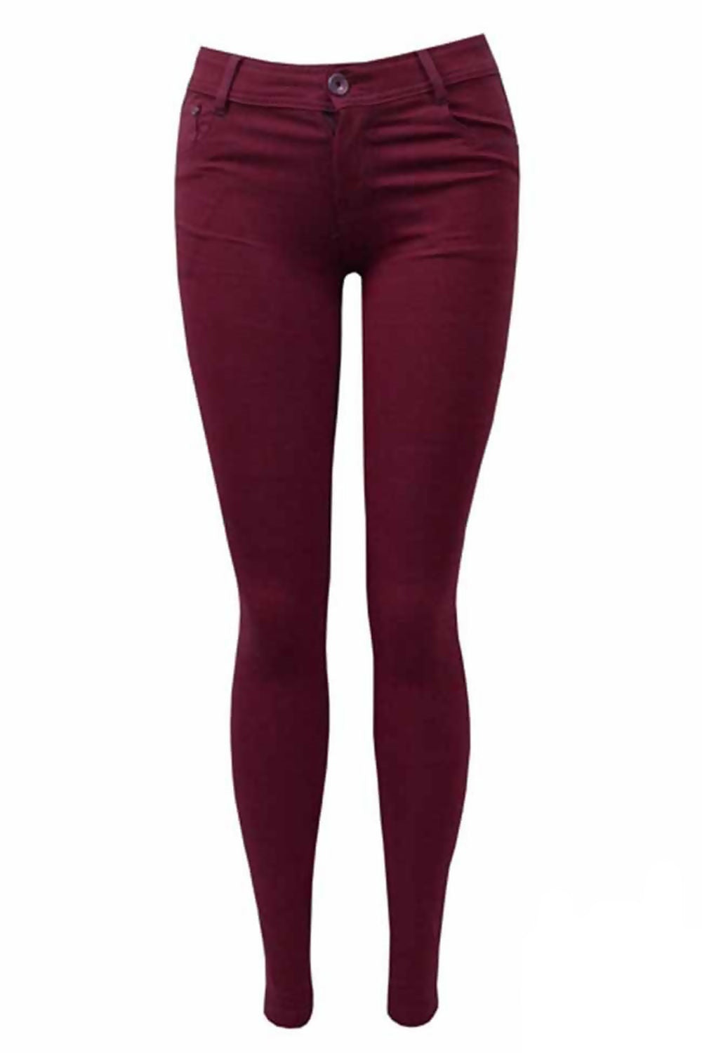 Plus size wine stretch slim fit skinny jegging