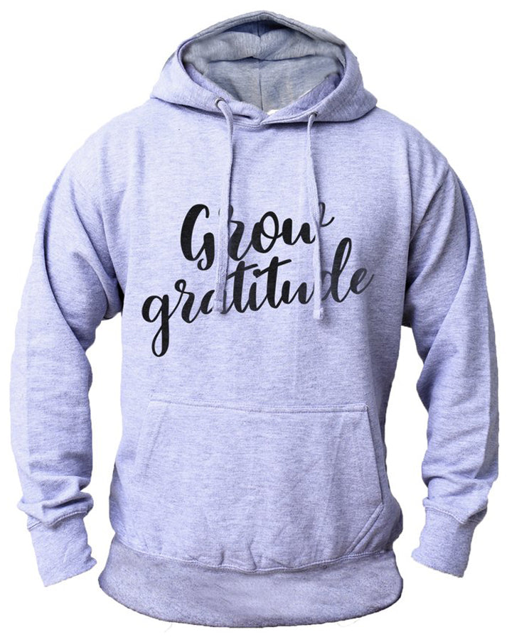 Men's 'Grow Gratitude' Fleece Pullover Long-sleeved Printed Hoodie