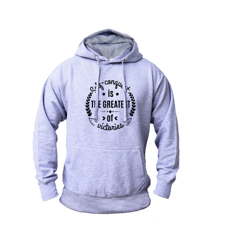 Men's 'Self Conquest' Fleece Pullover Long-sleeved Printed Hoodie