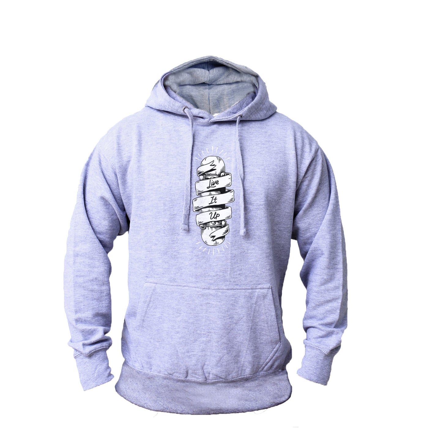 Men's 'Live It Up' fleece Pullover Long-sleeved Printed Hoodie