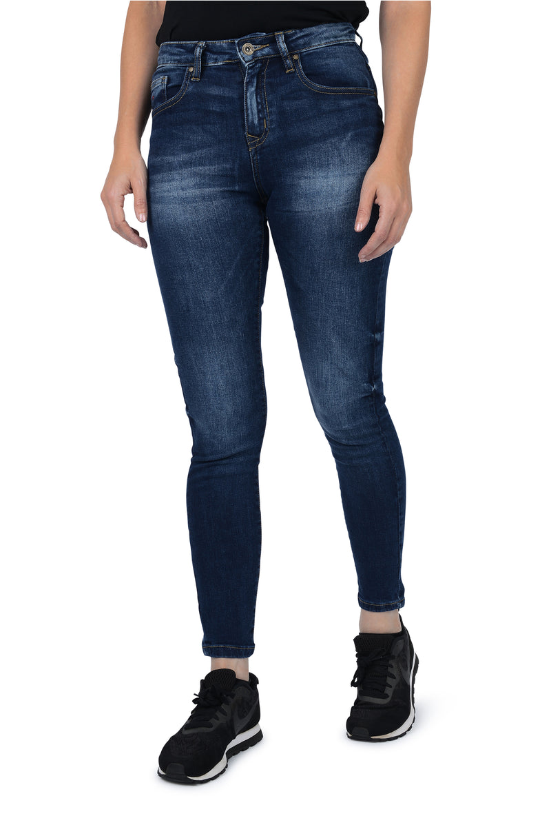 Mid Rise Skinny Fit Jeans - Deep Blue