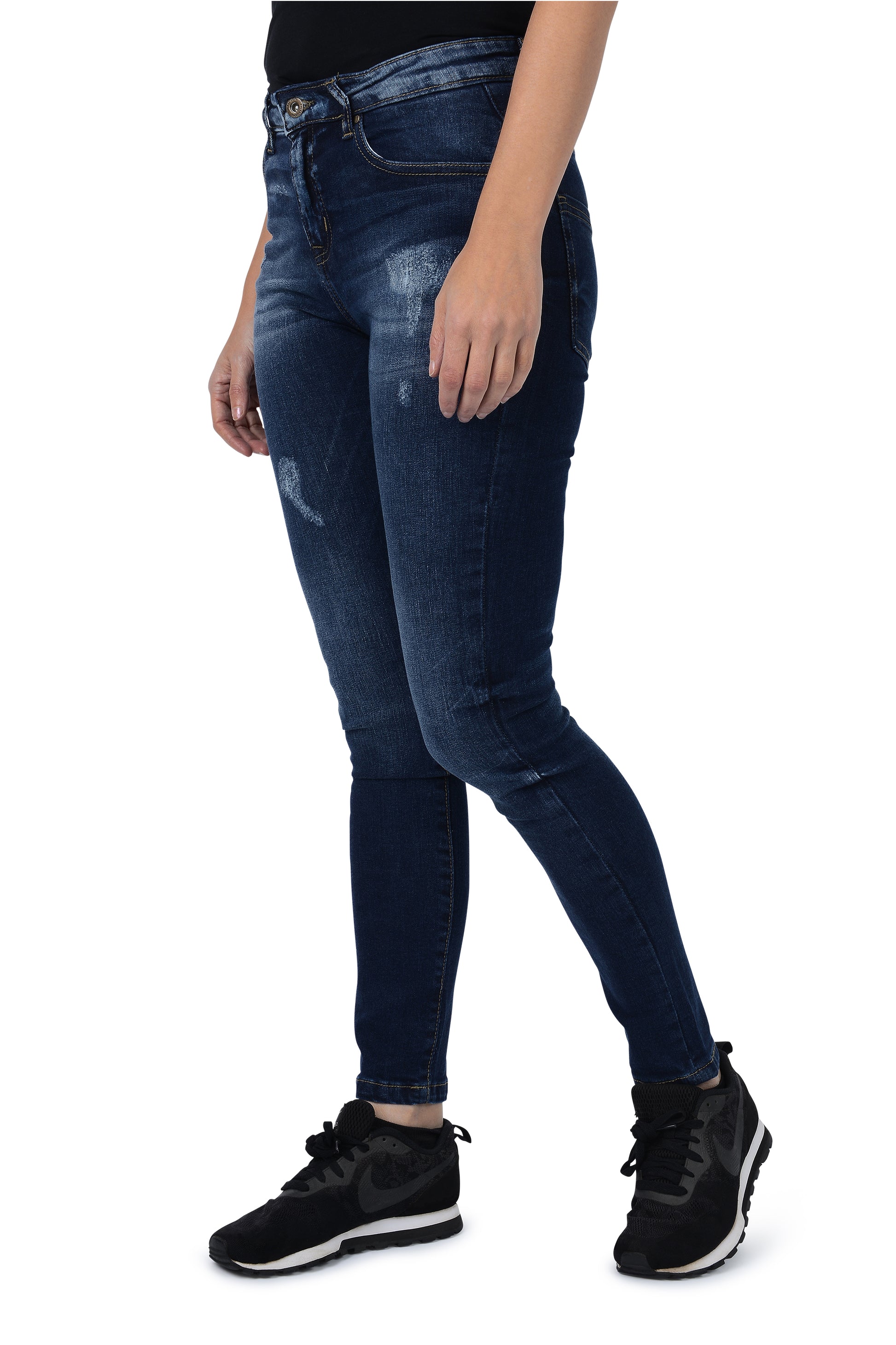 Classic Mid Rise Fit Skinny Jeans – Deep Blue