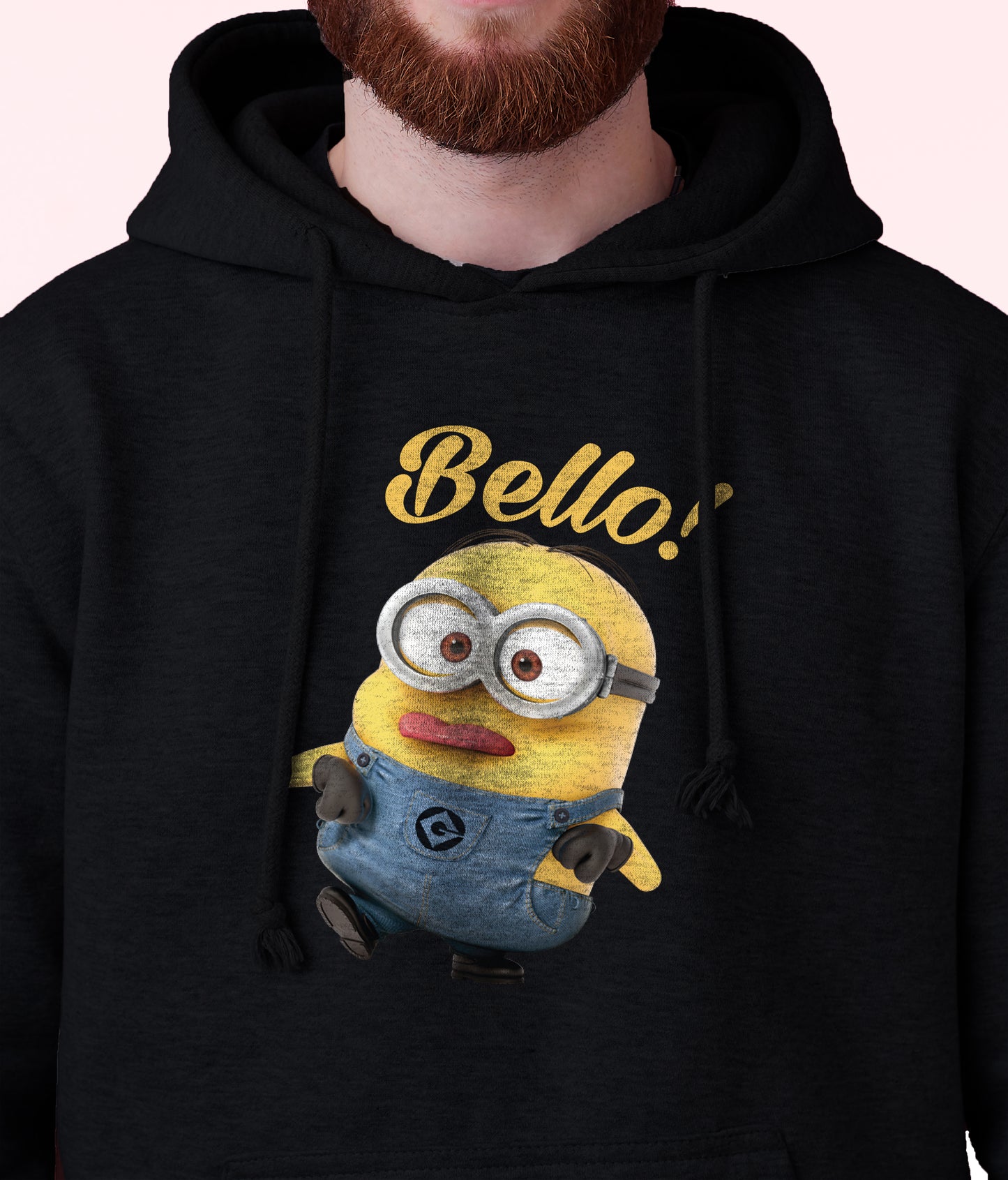 Men's Minion Fleece Pullover Long-sleeved Printed Hoodie