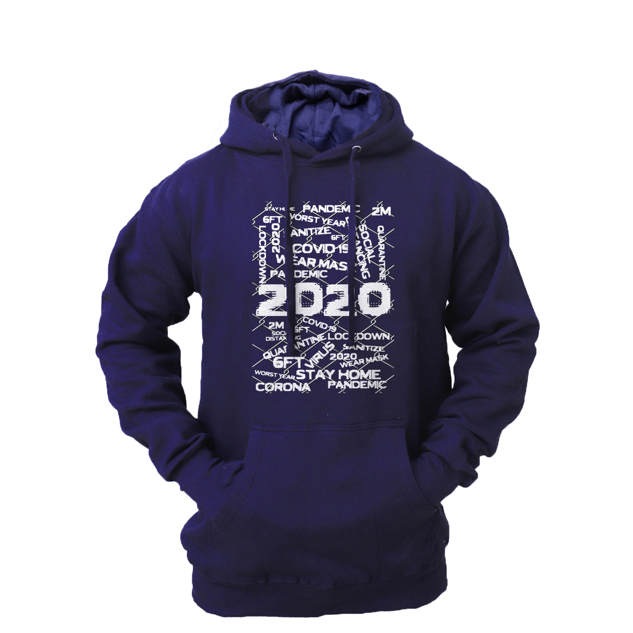 Men's Block Chain 2020 Fleece Pullover Long-sleeved Printed Hoodie